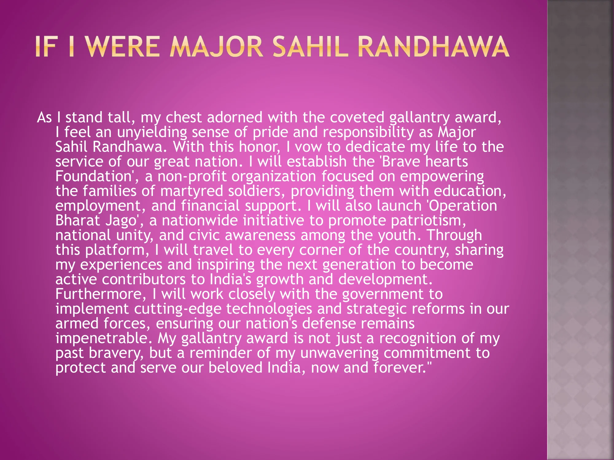 Gallantry Award Winners of 2024- MAJOR SAHIL RANDHAWA